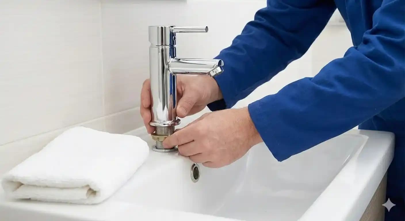 Rusted base of a water heater tank